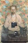 Clifton Pugh: Portrait of Mark Strizic (1968), note the Nikon F with Photomic 